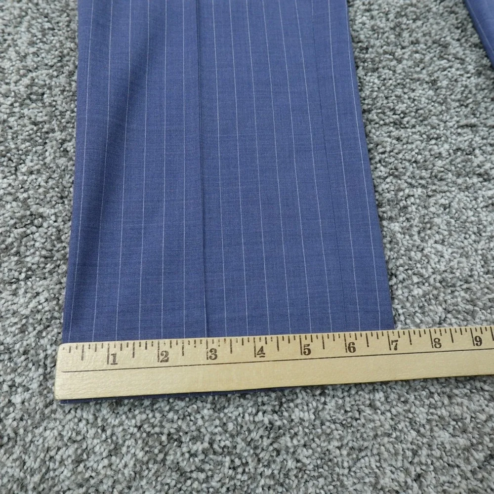 NEW Michael Strahan Pants Mens 30X32 Blue Pinstripe Wool Dress Chino Trouser